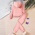 thumbnail image 6 of MANHUJI 2 Piece Sets for Toddler Girl Butterfly Print Long Sleeve Hoodie Pants Set for 1 To 8 Years (Pink,140), 6 of 6