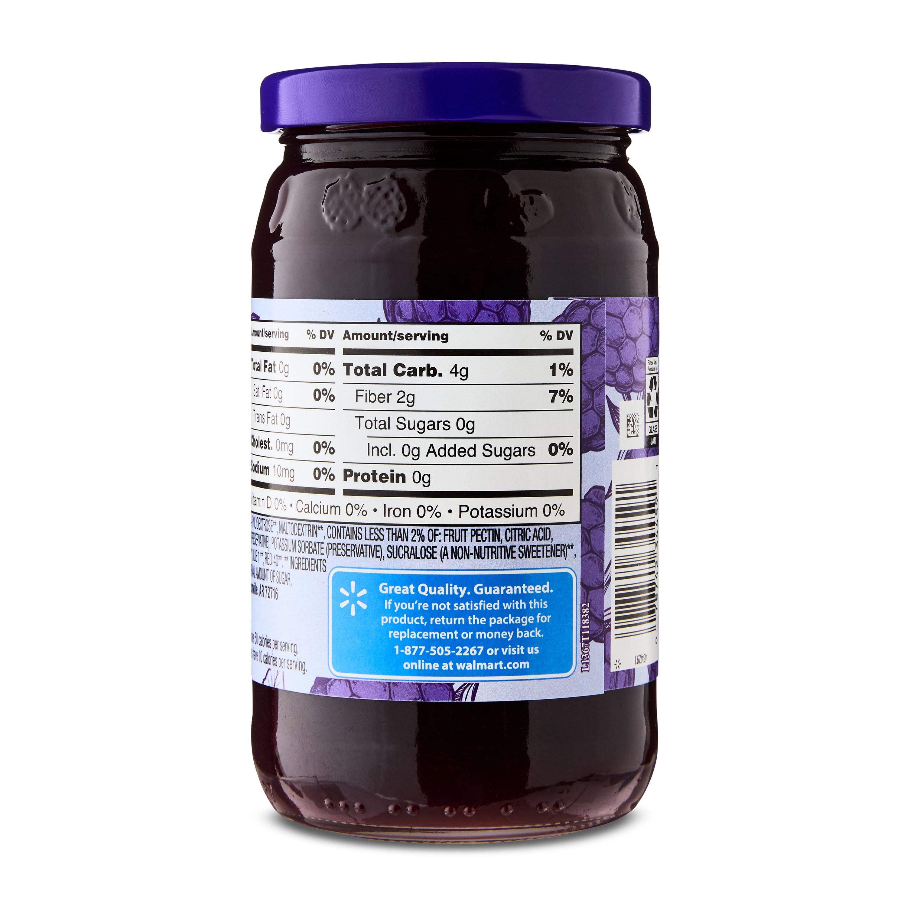 Great Value Sugar-Free Seedless Blackberry Preserves, 13 oz