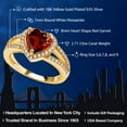 thumbnail image 2 of Gem Stone King 18K Yellow Gold Plated Silver Red Garnet and White Moissanite Ring for Women (2.71 Cttw, Gemstone January Birthstone, Heart Shape 8MM, Available in Size 5,6,7,8,9), 2 of 5