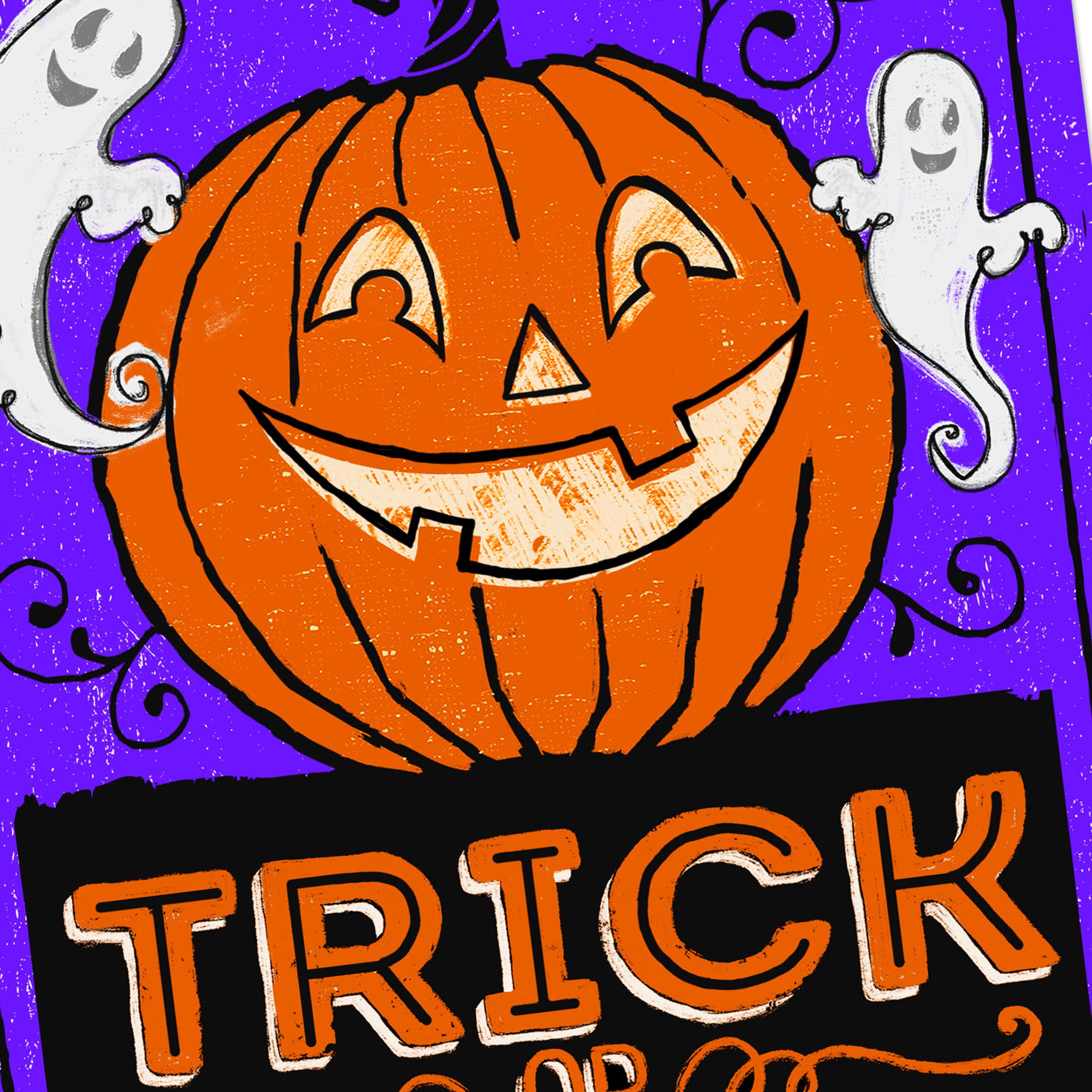 Hallmark Halloween Greeting Card (Splendidly Spooky Ghosts and Jack-o'-Lantern)