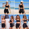 thumbnail image 6 of RELLECIGA Women's 5" High Waisted Swim Bottoms Swim Shorts Sport Board Shorts Swimwear, 6 of 10