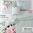 thumbnail image 6 of Bebejan Rose On Misty Green 5 Piece Comforter Set, Queen, 100% Cotton Sateen, Reversible, All Season, Cozy Comfort, 6 of 10