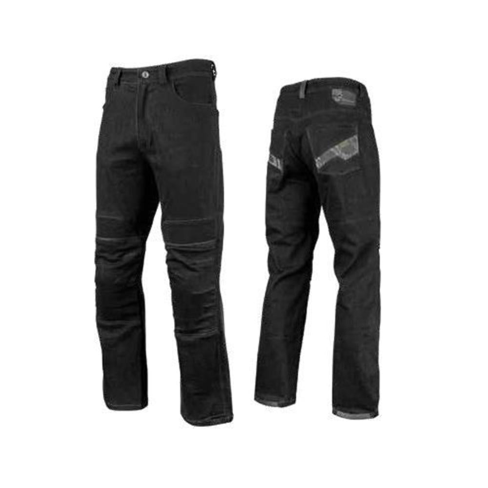 leather and denim pants