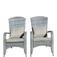 thumbnail image 2 of Gzxs High Back Patio Chairs Set of 2 - Gray Wicker Chairs Outdoor Seating, Rattan Outdoor Club Armchair with Cushions for Deck Porch Backyard, 2 of 7