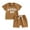 Brown, variant on Bagilaanoe 2pcs Toddler Baby Boy Shorts Set Short Sleeve Letter Print T Shirt Tops + Shorts 6M 12M 18M 24M 3T Kids Casual Summer Clothes