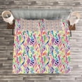 thumbnail image 3 of Ambesonne Geometric Quilted Bedspread Set 3 Pcs, Vivid Mosaic, King Size, Multicolor, 3 of 3