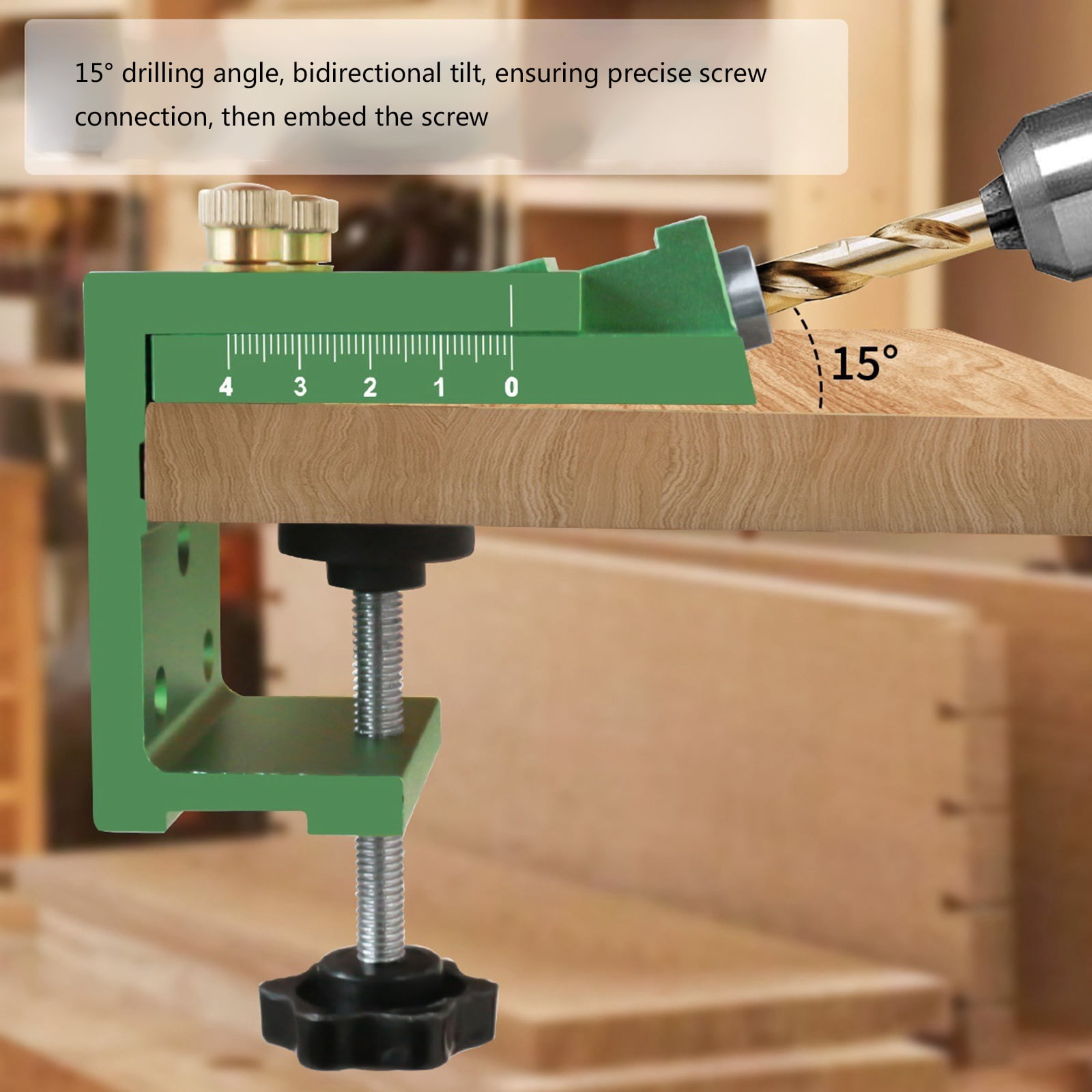 Light weight Aluminum Pocket Hole Jig with Bidirectional Tilt Holes and Chip Removal Design for Work Manufacturers