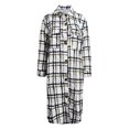 thumbnail image 5 of IROINNID Women's Leisure Mid-Long Jacket Turndown Lapel Plaid Shacket Long Sleeve Outwear, Gray, 5 of 6