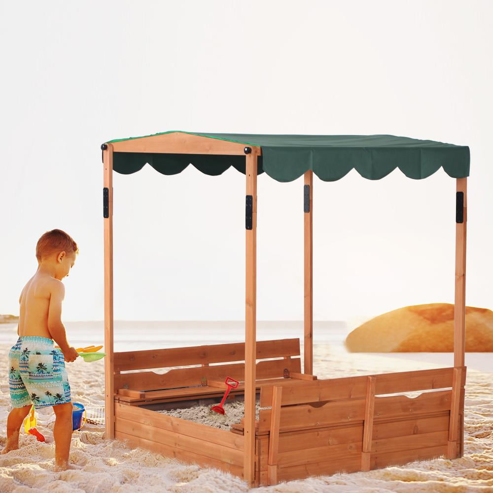 eBook ﻿eXXtra Store Outdoor Kids Retractable Sandbox Toy Children Playhouse with Canopy Beach Cabana 