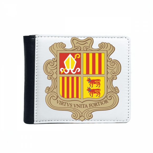 Andorra La Vella Andorra National Emblem Flip Bifold Faux Leather Wallet Multi-Function Card Purse