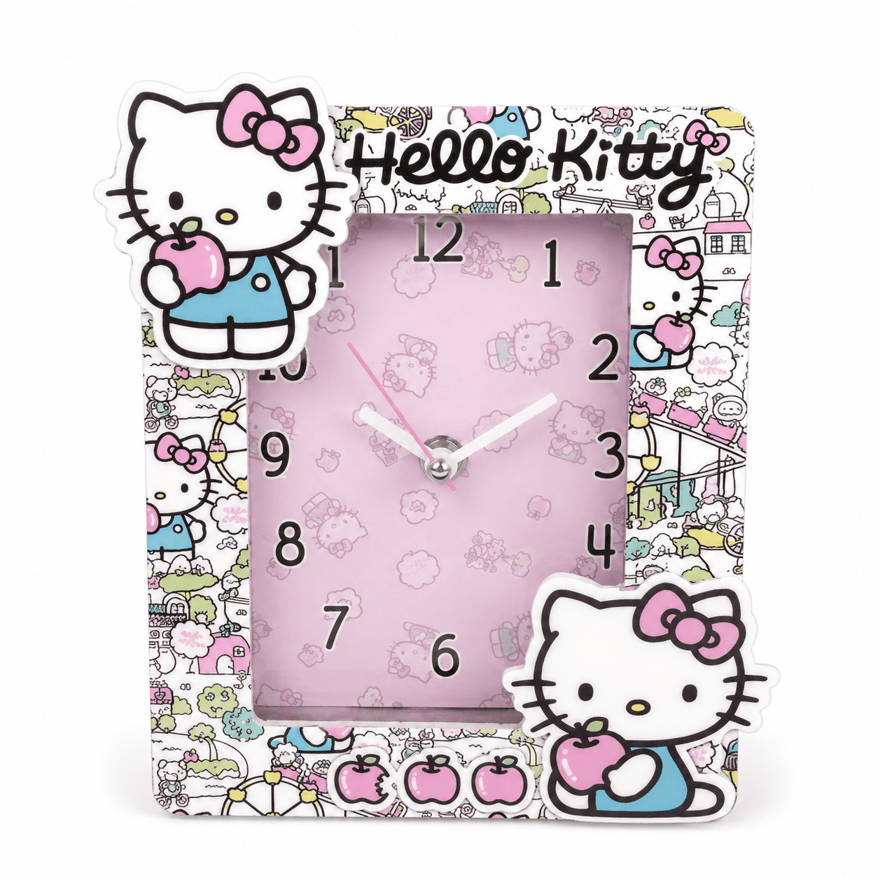 Hello Kitty Pink Analog Tabletop Clock, Battery Operated