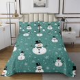 thumbnail image 1 of Cartoon Snowman Quilt Set Cute Coverlet Set,Xmas Snowflake Bedspread Set King,Kawaii Quilted Christmas Decorations, 1 of 3