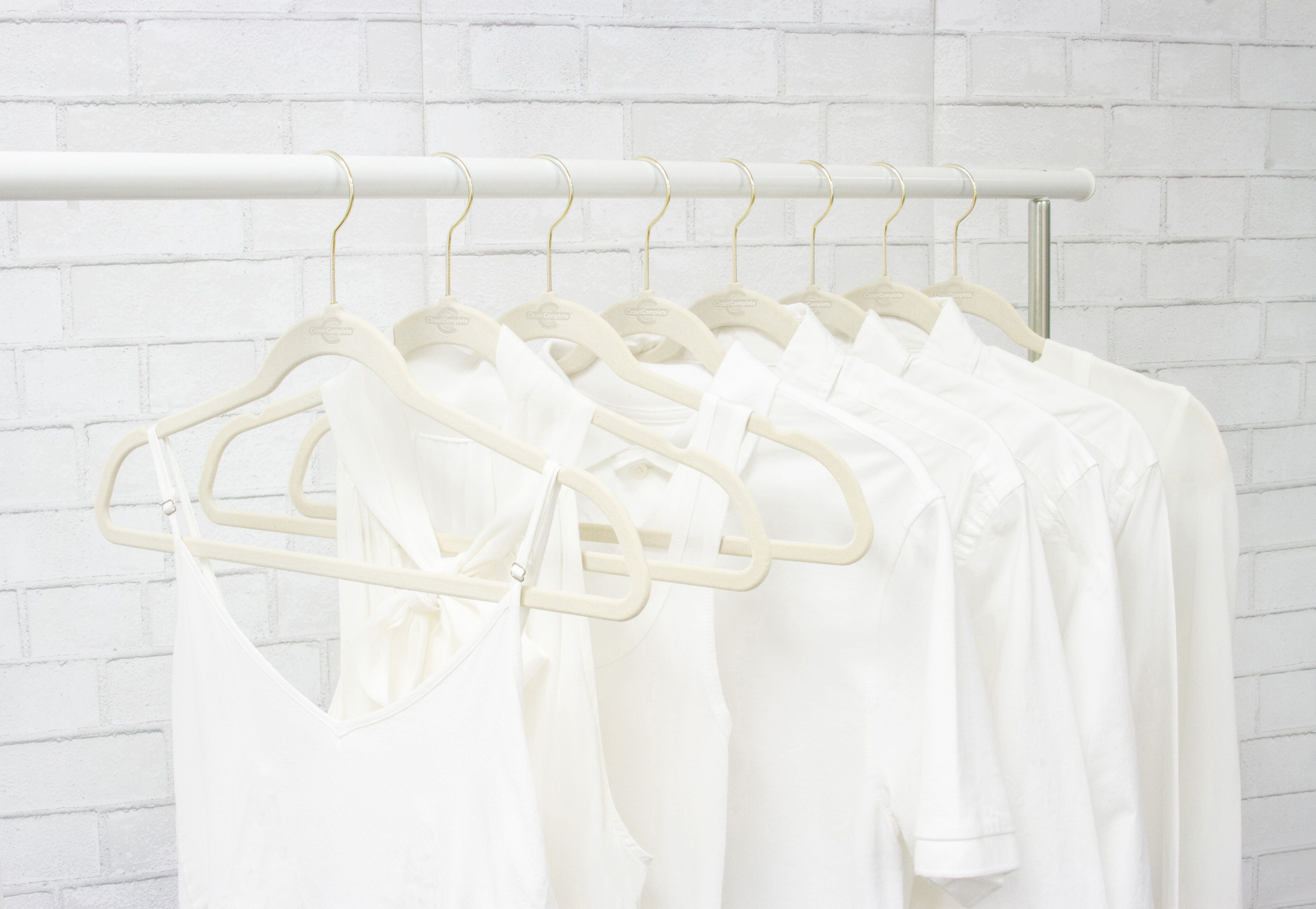Closet Complete 50 Pack 'Elite Quality' Velvet hangers - Ivory