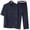 Navy, variant on IROINNID Men's Traditional Chinese Tang Suit Set Short Sleeve Stand Collar Shirt Drawstring Waist Pants with Dragon Embroidery Summer Casual Wear