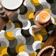 thumbnail image 3 of Yellow Grey Abstract Table Runner 90 Inches, Modern Geometric Ombre Artwork Bed Runner Dresser Scarves Tabletop for Indoor Outdoor Parties/Ceremony/Banquet, 13" x 90", 3 of 9
