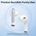 thumbnail image 2 of Auriculares inalámbricos BHNYBWUL Bluetooth 5.4 con micrófono ENC, blancos, 2 of 7