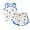 Blue, variant on Nwiuh Big Girls Sleeveless Pajama Sets Cute Panda Polka Dot Sleepwear Loungewear (Red, 6-12 Months)