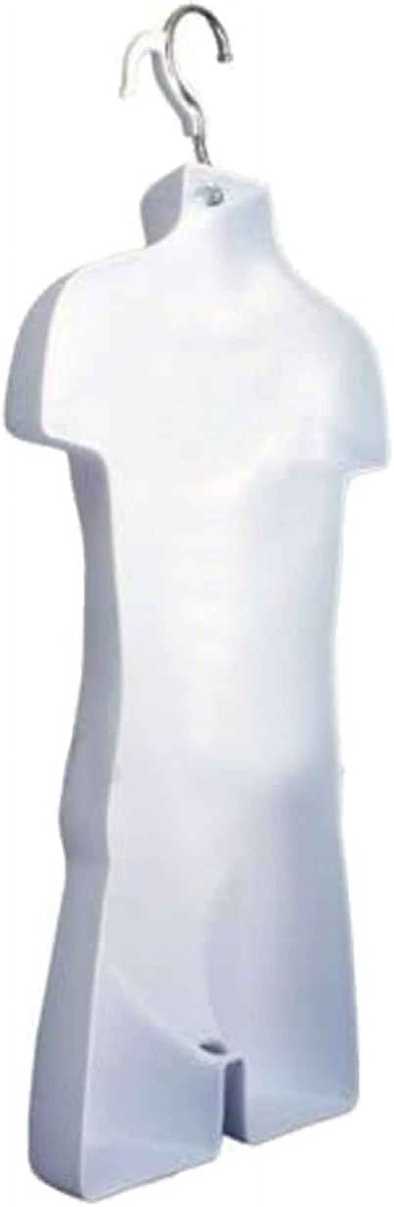 DisplayTown 10 Sets of White Child Torso Hollow Back Plastic Injection Form Mannequin & Hanging Hook, Size 5T-7