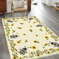 thumbnail image 3 of Sunflower Bee Washable Area Rugs 3'x5', Country Summer Floral Bee Nest Yellow Low Pile Throw Living Room Rug Non-Slip Sturdy Edge Binding Carpet for Indoor Entryway Bedside Kitchen, 3 of 9