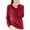 Red, variant on 2025 New Fashion Plus Size Women's Solid Color Long Sleeved V-neck Knitted Shirt With A Stripe Top