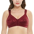 thumbnail image 1 of Wingslove Women's Full Coverage Plus Size Bra Non Padded Wireless Minimizer Bra, Wine Red 44D, 1 of 7