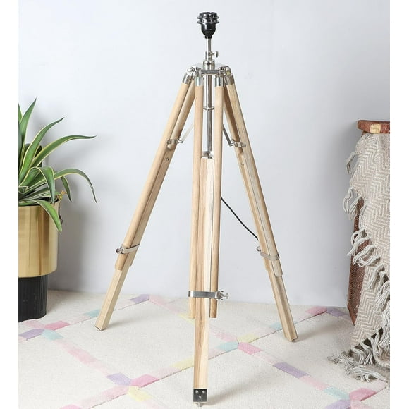 NauticalMart Timber Tripod Lamp Lighting Home Prop Designer Lights (Shade not Included)