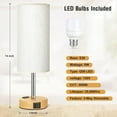 thumbnail image 6 of Dimmable Table Lamps with USB Charging Ports & AC Outlet, 3-Way Touch Control Bedside Nightstand Lamps, Wood/Metal Base, Modern Desk Lamps for Bedroom, Living Room, Office, Bulbs Included (1/2 Pack), 6 of 9