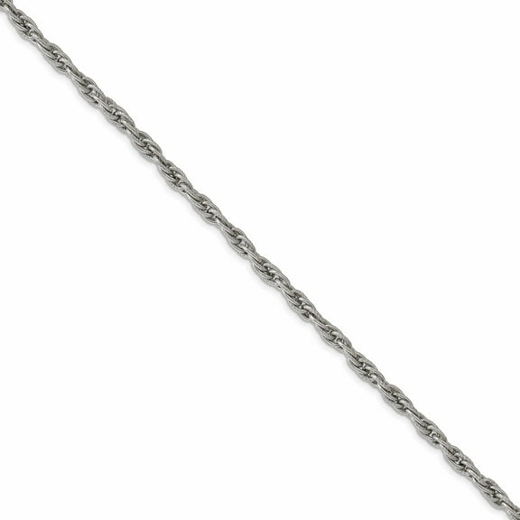 Stainless Steel Polished And Textured 5mm 19.25 Fancy Link Chain (19.25 X 5) Made In China -Jewelry By Sweet Pea