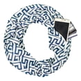 thumbnail image 2 of Pop Fashion Women's Infinity Scarf with Hidden Zipper Pocket & Pattern Print Greek Key (Navy), 2 of 4