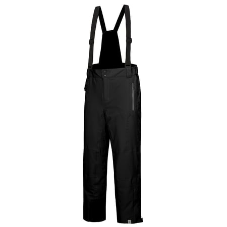 Mapamyumco Men's Snow Insulated Ski Bib Pants, Waterproof Windproof Snowboard Hiking Pants with Detachable Suspenders Black S
