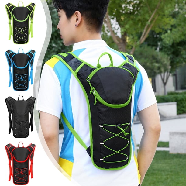 Mochila de hidratación 2L Deportes al aire libre | Tela Oxford impermeable ligera | Malla transpirable y de secado rápido | Ciclismo, running, senderismo | Negro, azul, rojo, verde 17,7"x8,3"