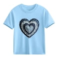 thumbnail image 2 of Piuwrlz 9 Girls Short T-Shirts Sleeve Teen Graphic Shirts Tops Pullover Blue Size 9 Years, 2 of 10