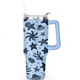 thumbnail image 2 of 40 oz Tumbler Starfish with Handle Vacuum Insulated Travel Cup SpillProof Travel Cups Car Cup Holder Friendly for Hot and Cold Drinks, 2 of 7