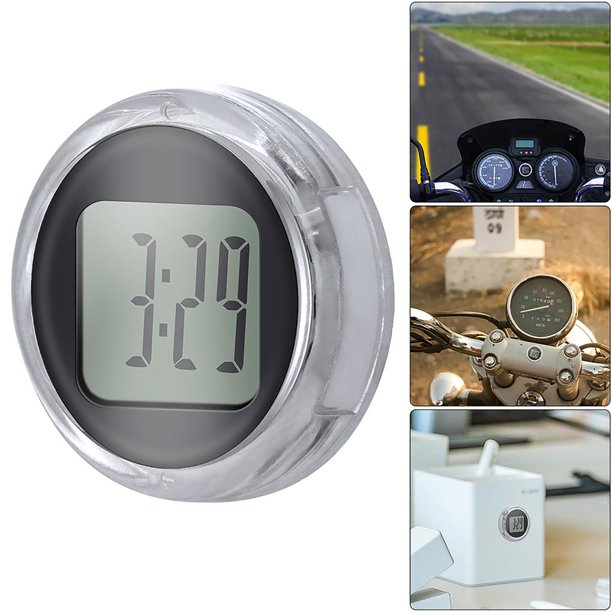 Sidaley Reloj adhesivo para motocicleta a prueba de agua IP64, reloj en miniatura para motocicleta, reloj digital potente para motocicleta, reloj Accesorios para motos Sidaley VI004629-00