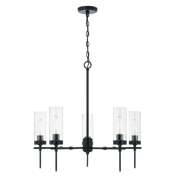 AA1017MB Austin Allen Riley - 5 Light Chandelier In Modern Style-26 Inches Tall and 27.5 Inches Wide-Matte Black Finish    -Traditional Installation