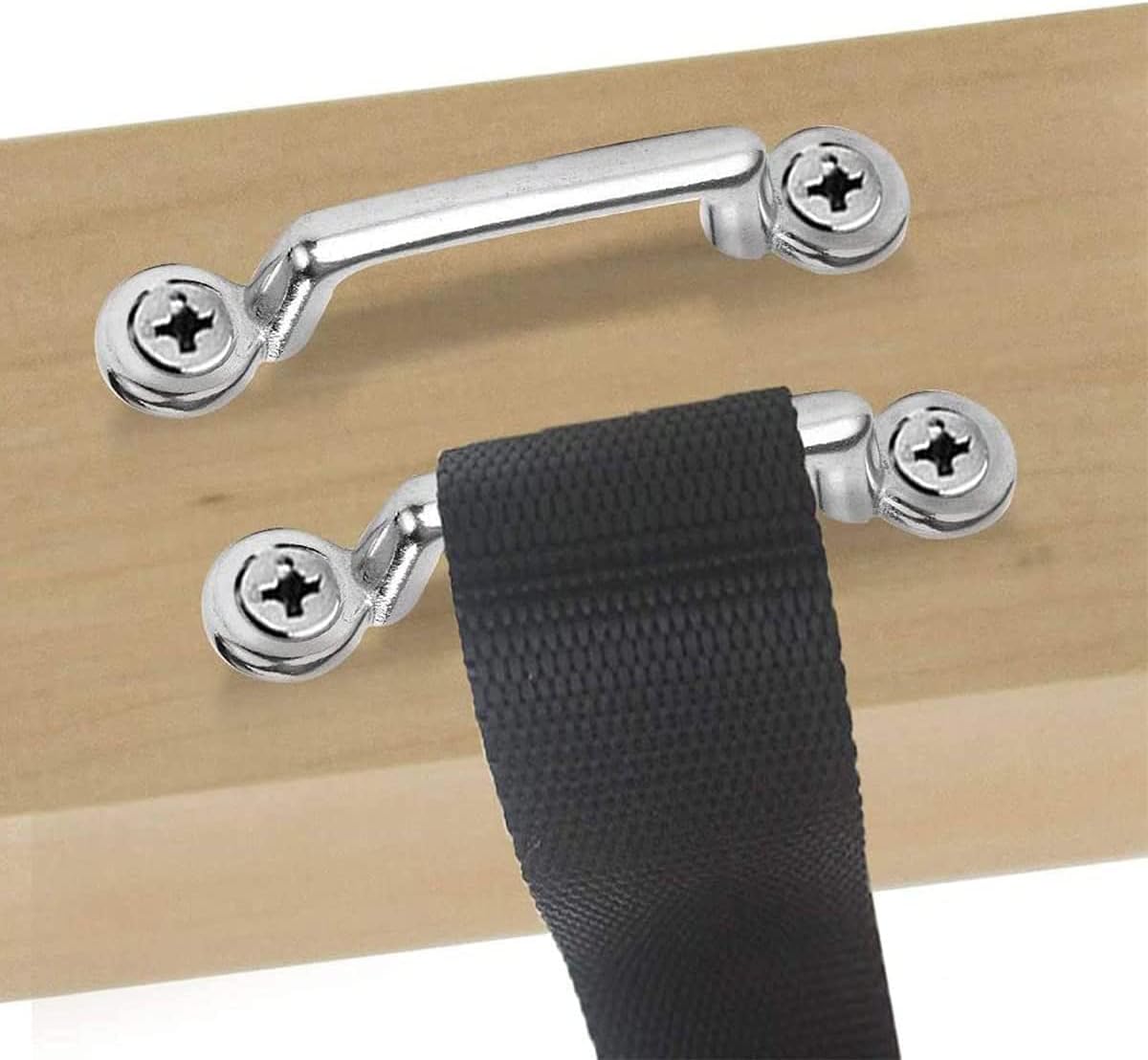 Bimini Top Strap Pad Eye Footman Loop, 316 Stainless Steel Footman's Loop for 1in or 1 1/2in Tie Down Strap, Kayak Deck Loops, Tie Down Anchor Point（12PCS）