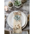 thumbnail image 2 of Beige Pumpkin Fall Cloth Napkins Set of 6 Reusable Dinner Napkins, Thanksgiving Roses Eucalyptus Vintage Cocktail Napkin Washable Table Napkins for Wedding/Holiday Party/Baby Shower 20"x20", 2 of 7