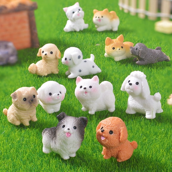 12 Pcs Cute Miniature Dog Figure Animal Dog Characters Toys, Figures Educational Dogs Animals for Birthday Christmas Easter Cake Topper Decorations