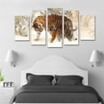 thumbnail image 3 of Cuadro Decorativo Tigre Blanco Ojos Azules Juego De 5 Piezas 150x80cm Ideal Para Sala Oficina Recámara Moderna, 3 of 5
