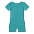 thumbnail image 4 of inhzoy Girls Boys Short Sleeves Ballet Dance Unitard Leotard Turquoise 12, 4 of 6