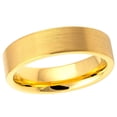 thumbnail image 1 of Men's Women's Tungsten Wedding Band Engagement Ring 6mm Pipe Cut Brushed Gold Plated Ring, SZ 8, 1 of 3