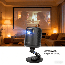 ETOE Dolphin Portable DLP Mini Projector with Google TV, 1080P FHD Home Theater Projector, Built-in Rechargeable Battery, 500 ANSI Lumens, Bluetooth WiFi, 4K Decoding Support, Black