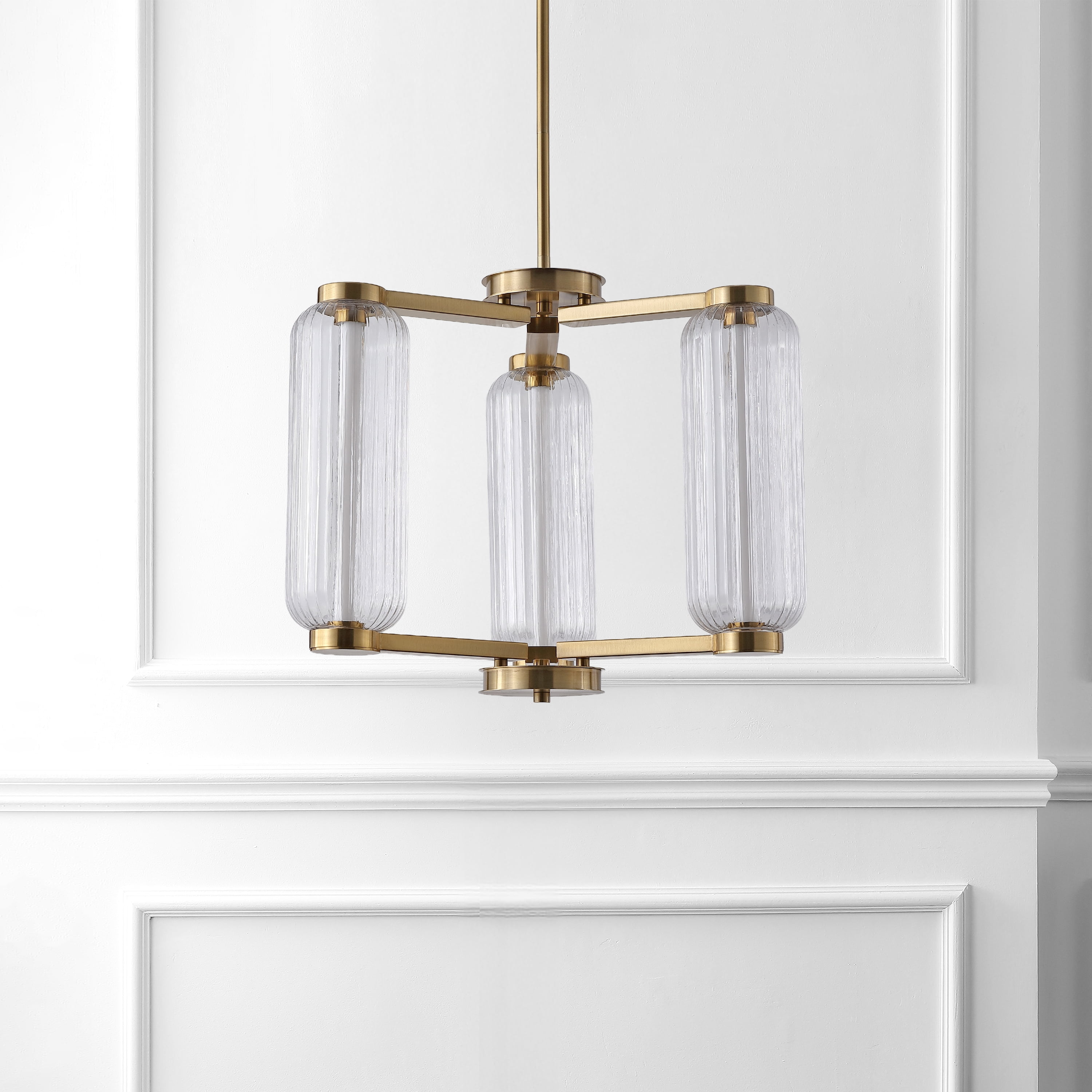 Safavieh Counture Cyndy Glass 3-Light Chandelier, Gold/Clear