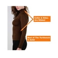 thumbnail image 2 of Women Fleece Lined Mock neck Turtleneck Long Sleeve Top Slim Fit Stretch Tight Shirt, 2 of 3