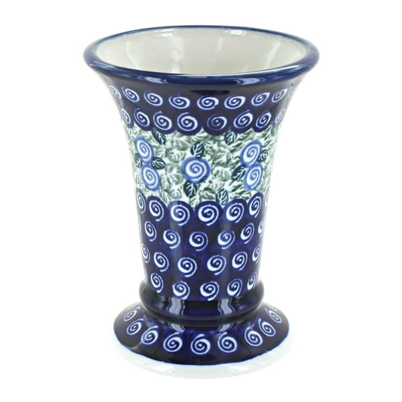 Blue Rose Polish Pottery Indoor Tabletop Seaside Swirl Small Vase