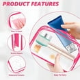 thumbnail image 3 of Clear Toiletry Bag, 6-Pack Portable Travel Makeup Bags, TSA Approved Cosmetic Pouch for Travel, Bathroom, 3 of 5