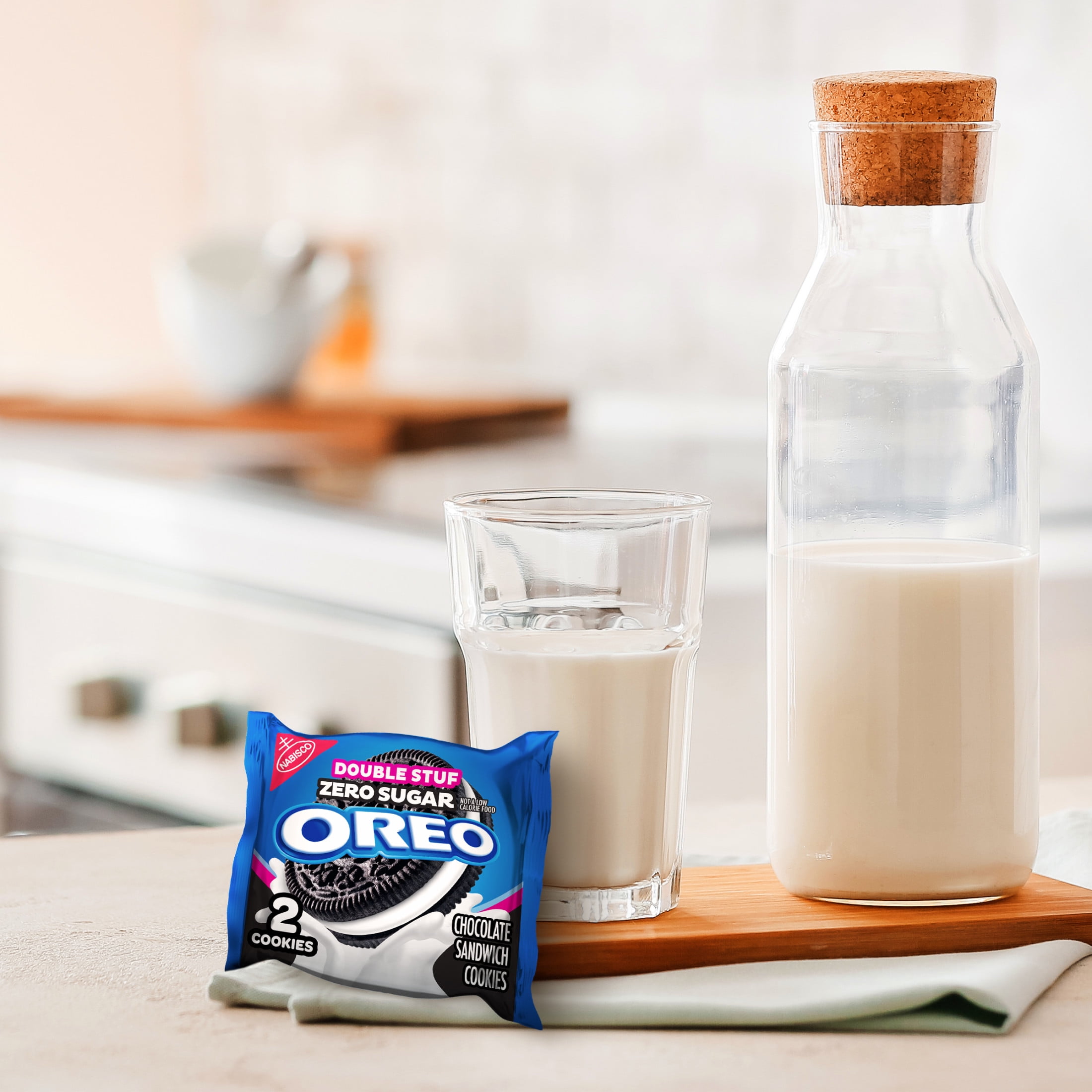 OREO Double Stuf Zero Sugar Chocolate Sandwich Cookies, 10 Snack Packs (2 Cookies Per Pack)