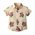 thumbnail image 3 of MEZZALL Chemise d'Été Décontractée à Manches Courtes pour Garçons et Filles, Beige, 2-3 Ans, 3 of 5