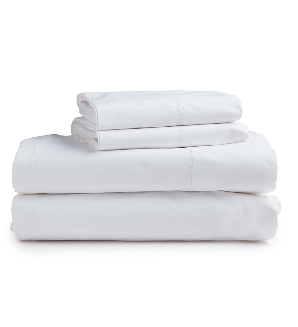 Signature Combed Cotton Percale 300 Thread Count Queen Sheet Set, in