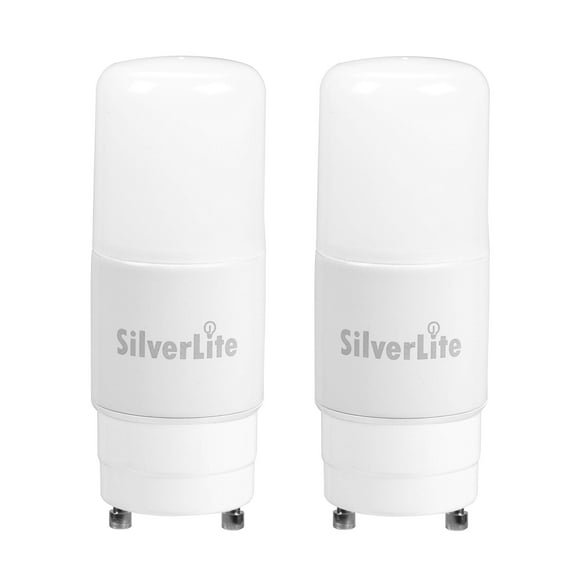 Silverlite 5w(13w CFL Equivalent) LED Stick PL Bulb GU24 Base, 500LM, Soft White(2700k), Driven by 120-277V and CFL Ballast, UL Listed, 2 Pack